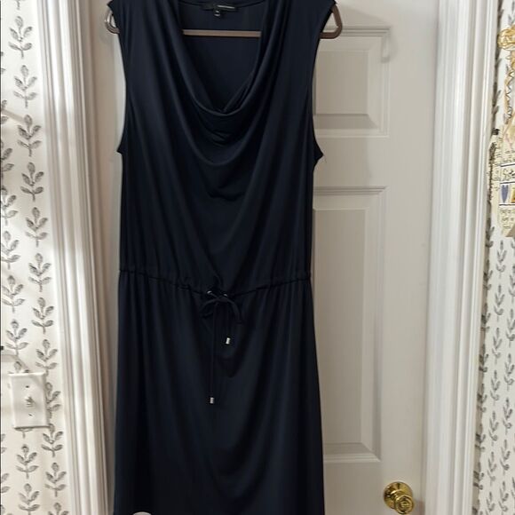 Navy Blue Sleeveless Scoop Neck Sheath Mini Dress - Picture 1 of 8